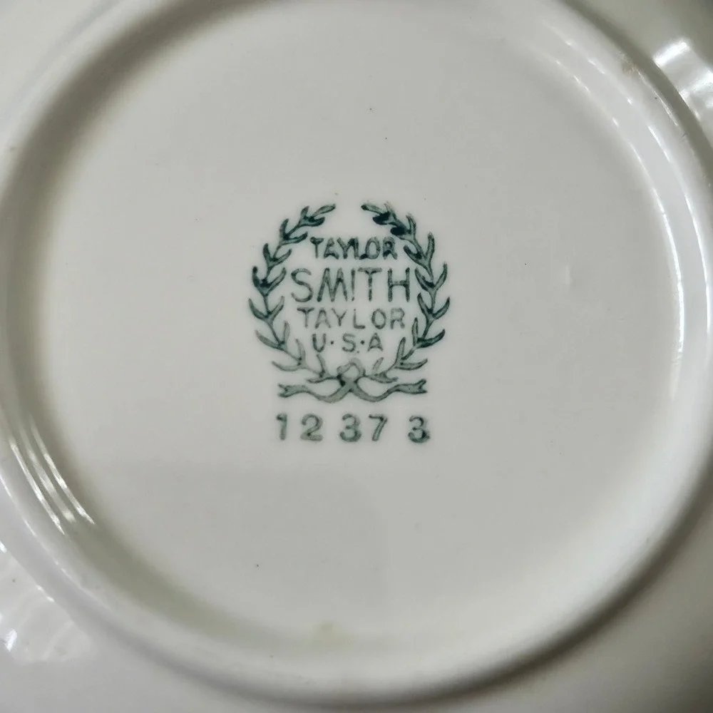 Vintage Taylor Smith Taylor TST Floral Scalloped Fruit Dessert Bowls Set of 5